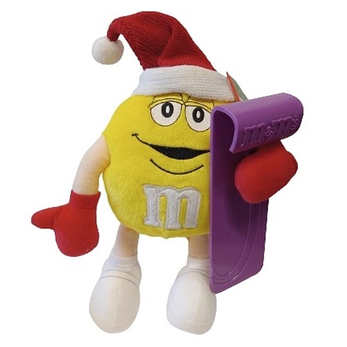 10"H M&M Yellow Christmas Plush with Toboggan (Sled)
