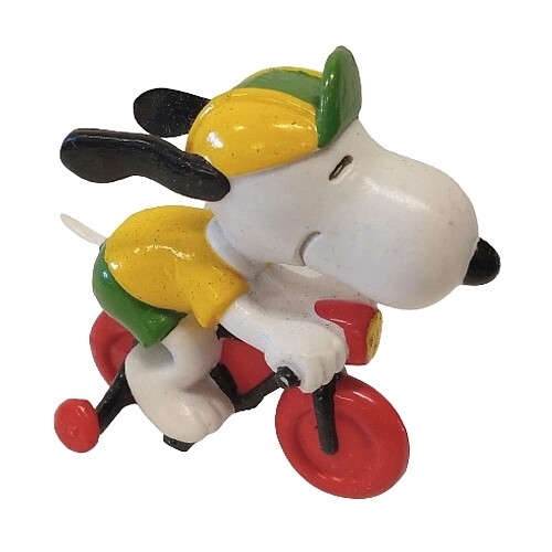 Snoopy on Bicycle with Training Wheels PVC Figure