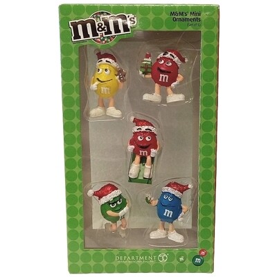 M&M Mini Christmas Ornaments Set of 5 from Department 56