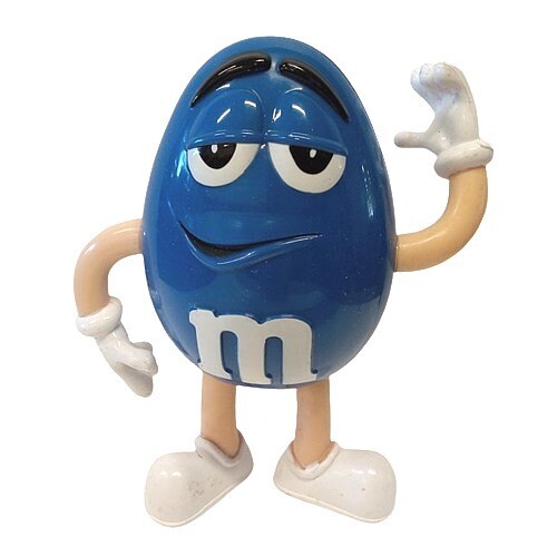 M&amp;M 5 1/4&quot;H BLUE Bendable Figure with Candy Storage
