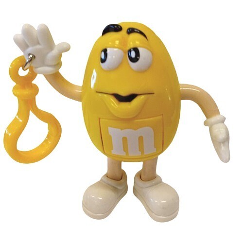 M&amp;M 4&quot;H Yellow Clip-On Figure with Candy Storage/Dispensing