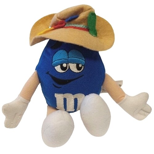 M&amp;M 7&quot;H Blue with Hat Beanbag Character