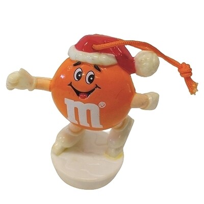 M&M Orange on Ice Skates Christmas Ornament