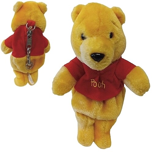 Winnie the Pooh 7 1/2"H Plush with Zippered Compartment / Clip / Keychain