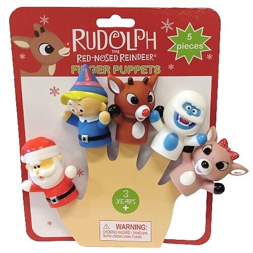 Rudolph the Red-Nosed Reindeer Set of 5  Rubber Finger Puppets