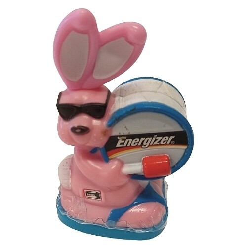 2"H Energizer Bunny Hard Plastic Figure with Rubber Stamper