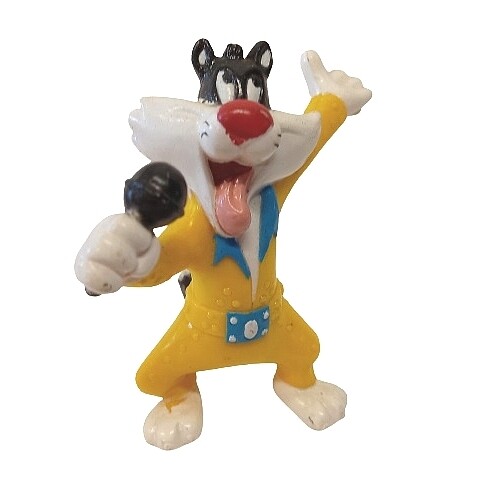 Looney Tunes 2 3/4&quot;H Sylvester with Microphone PVC Figure