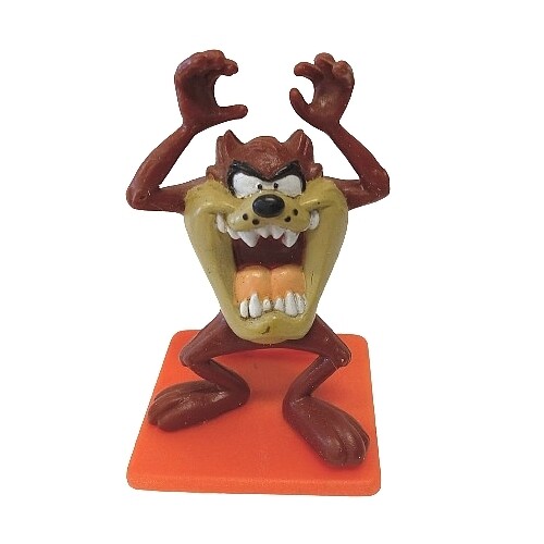 Looney Tunes 3 1/4&quot;H Taz with Red Base PVC Figure