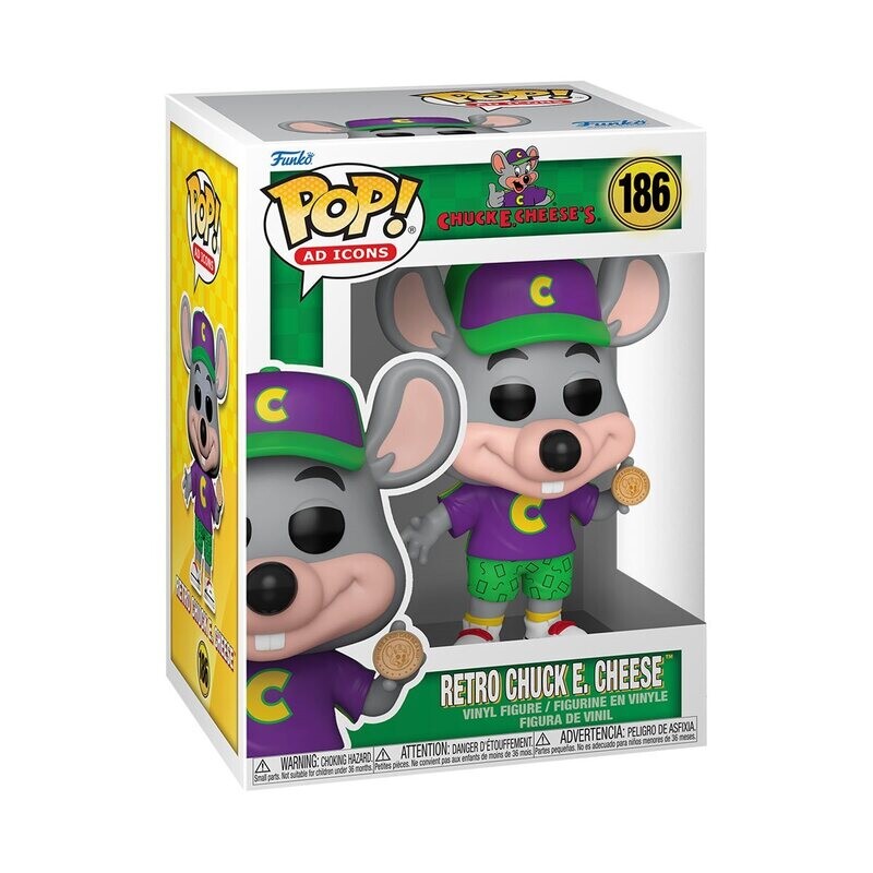 Chuck E Cheese 3 3/4&quot;H POP! Ad Icons Vinyl Figure #186 - DAMAGED BOX
