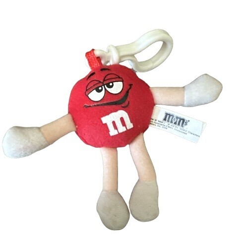 M&amp;M RED 3 1/2&quot;H Plush with Plastic Clip