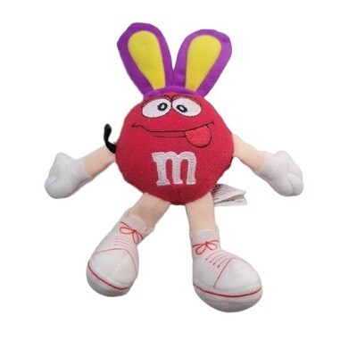 M&M RED 7 1/2"H Plush with Bunny Ears