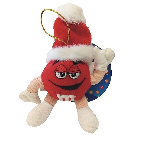 M&amp;M RED 5&quot;H Plush Christmas Ornament