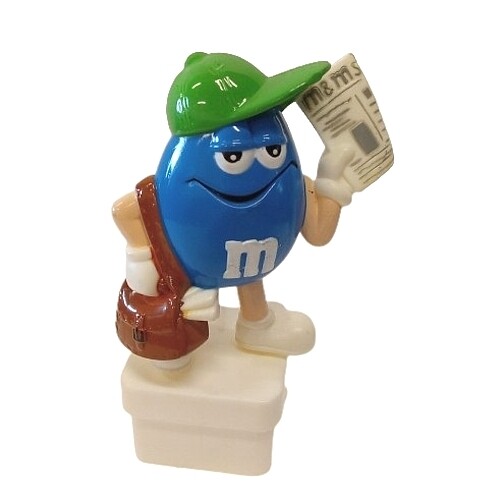 M&M BLUE Square Base 3 3/4"H Topper - Newspaper Delivery