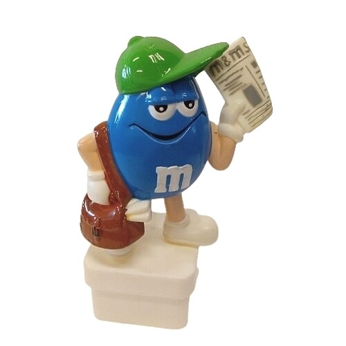 M&amp;M BLUE Square Base 3 3/4&quot;H Topper - Newspaper Delivery