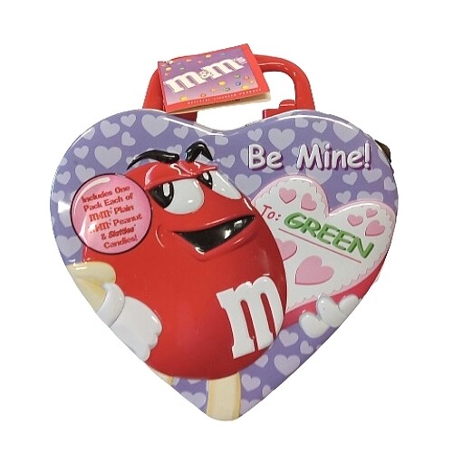 M&amp;M Heart Shaped Metal Tote - Be Mine