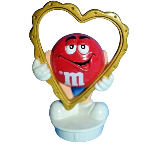 M&amp;M RED Heart Frame Topper