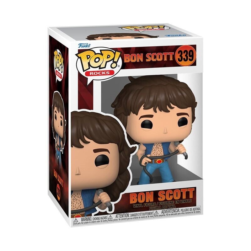 AC/DC Bon Scott 3 3/4"H POP! Rocks Vinyl Figure #339