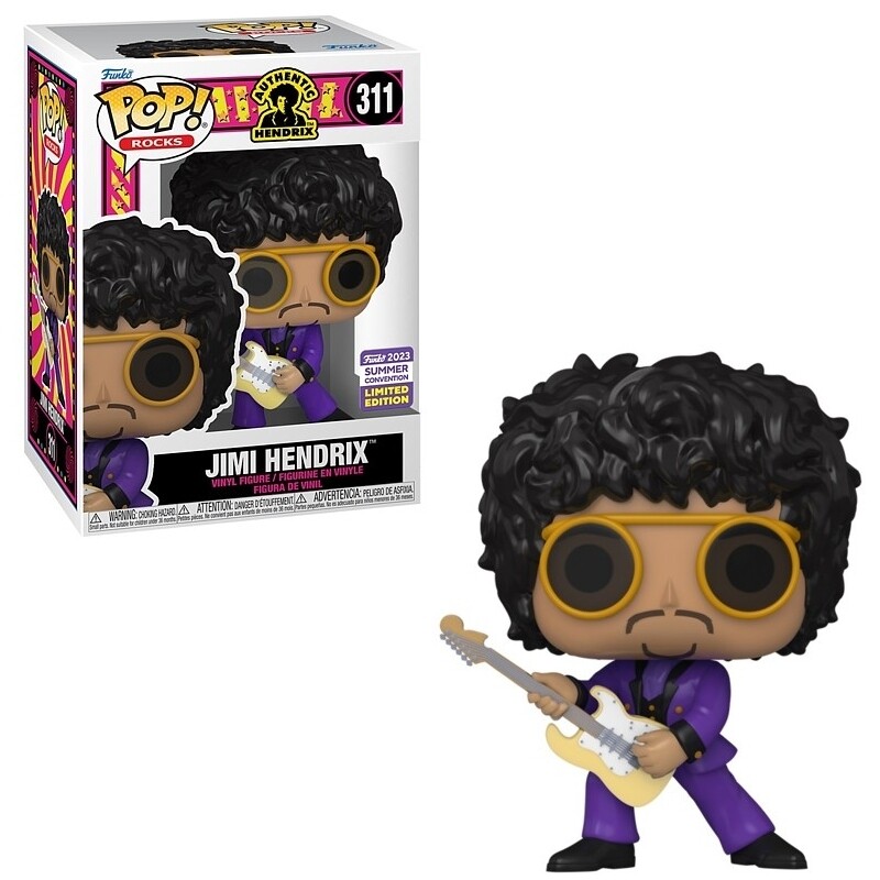 Jimi Hendrix 3 3/4&quot;H POP! Rocks Vinyl Figure #311 - 2023 Summer SDCC Exclusive
