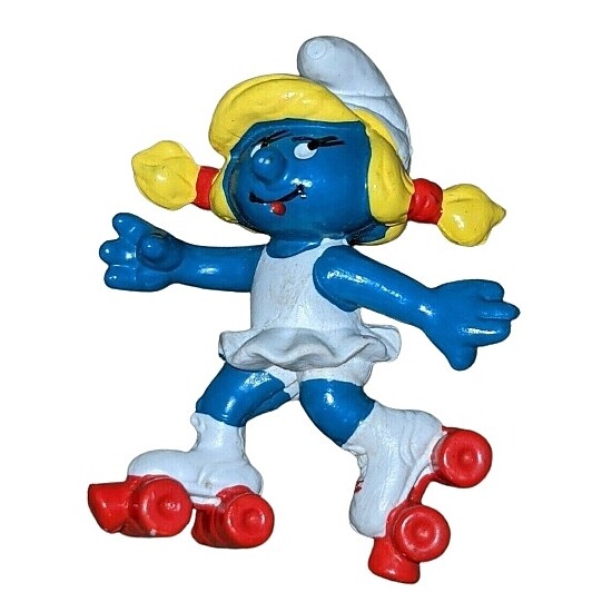 The Smurfs 2 1/2&quot;H Smurfette Roller Skates PVC