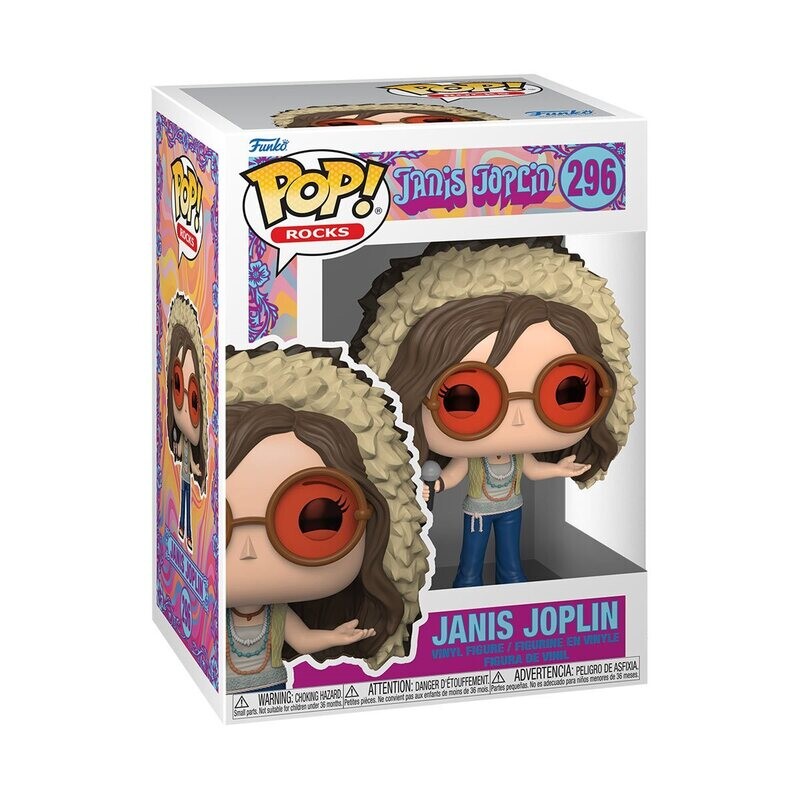 Janis Joplin 3 3/4"H POP! Rocks Vinyl Figure #296
