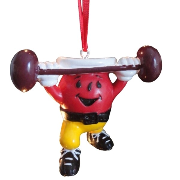 Kool-Aid Man Weight Lifter PVC Christmas Ornament