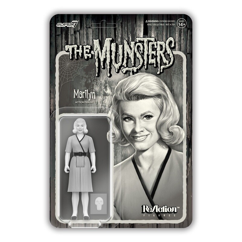 The Munsters 3 3/4"H Marilyn Munster GRAYSCALE ReAction Figure