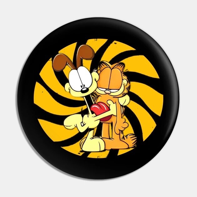 Garfield and Odie 2 1/4&quot;D Pinback Button