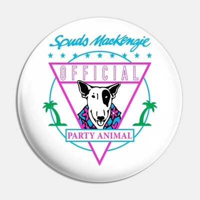Spuds MacKenzie Official Party Animal 2 1/4"D Pinback Button