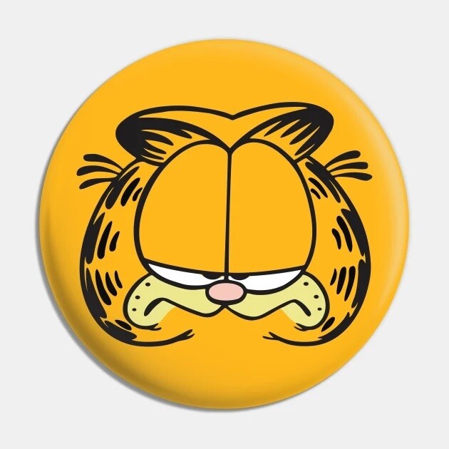 Garfield Face 2 1/4&quot;D Pinback Button