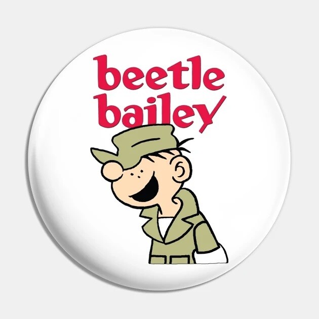 Beetle Bailey 2 1/4"D Pinback Button