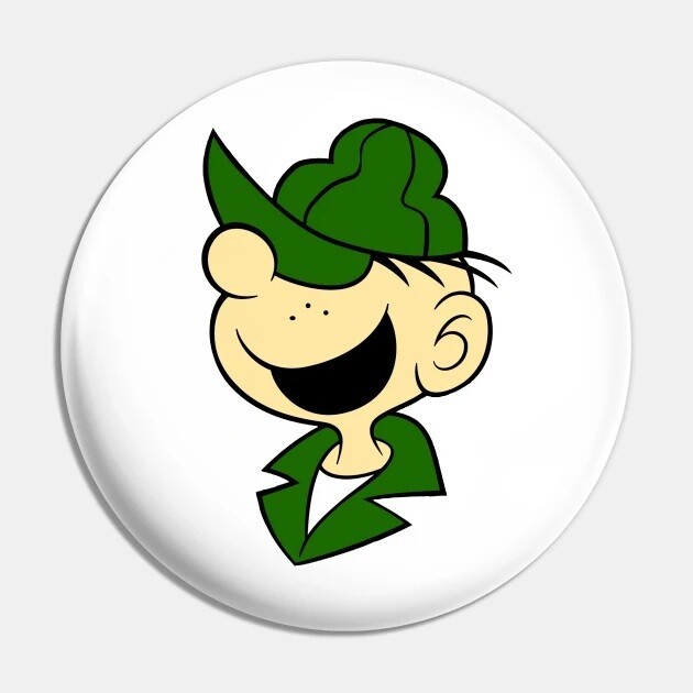 Beetle Bailey Face 2 1/4"D Pinback Button