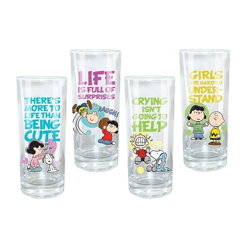 Peanuts 10 oz.  Glasses (4 in Set) BOXED