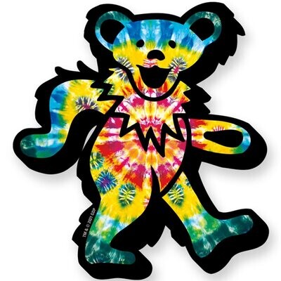 Grateful Dead Dancing Bear Tie Dye Chunky Wooden Magnet