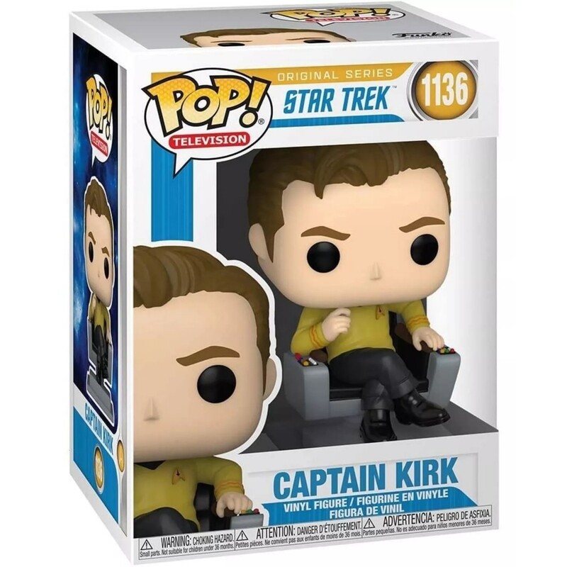 Star Trek Captain Kirk (Chair) 3 3/4"H POP! Television Vinyl Figure #1136