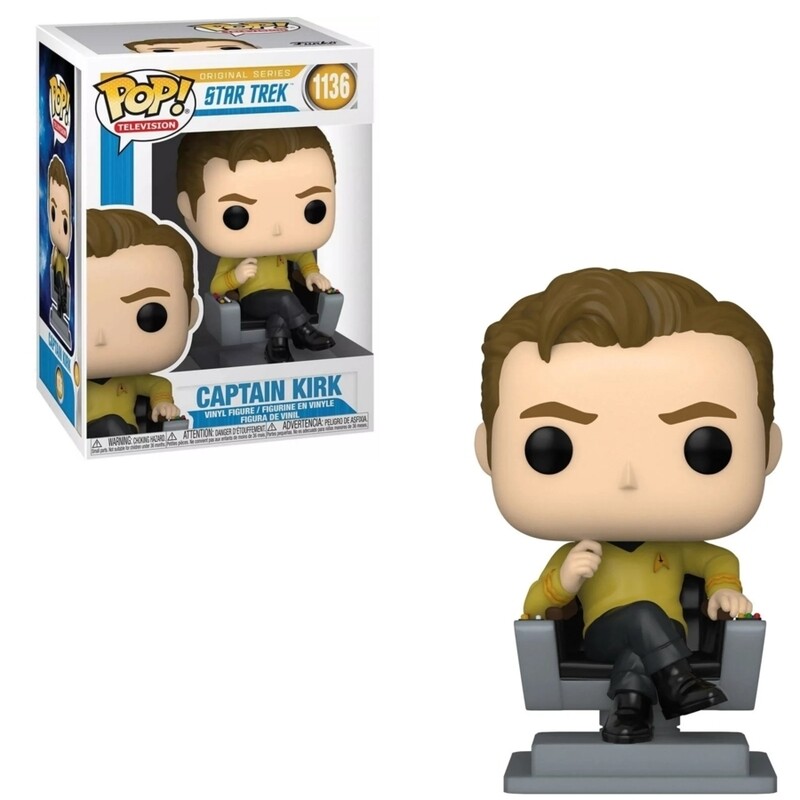 Star Trek Captain Kirk (Chair) 3 3/4&quot;H POP! Television Vinyl Figure #1136