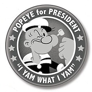 2 1/4"D Popeye for President Pinback Button