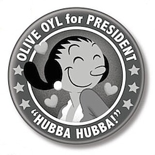 2 1/4&quot;D Olive Oyl for President Pinback Button