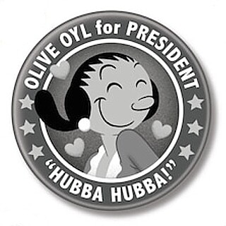 2 1/4"D Olive Oyl for President Pinback Button