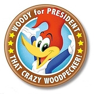 2 1/4&quot;D Woody Woodpecker for President Pinback Button
