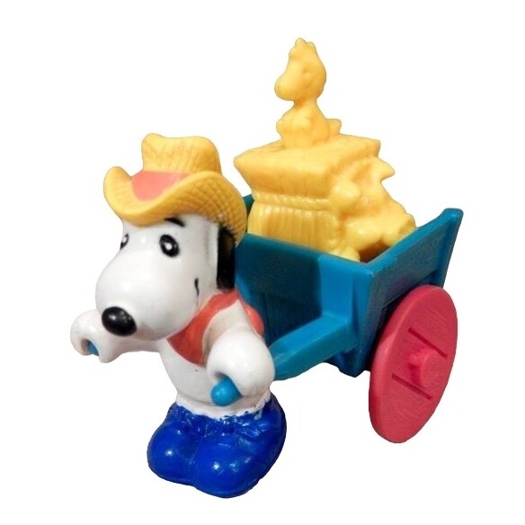 Peanuts Snoopy with Hay Hauler and Woodstock McDonald&#39;s Happy Meal Toy - 1989