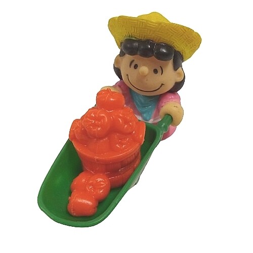 Peanuts Lucy with Wheelbarrow and Apples McDonald&#39;s Happy Meal Toy - 1989