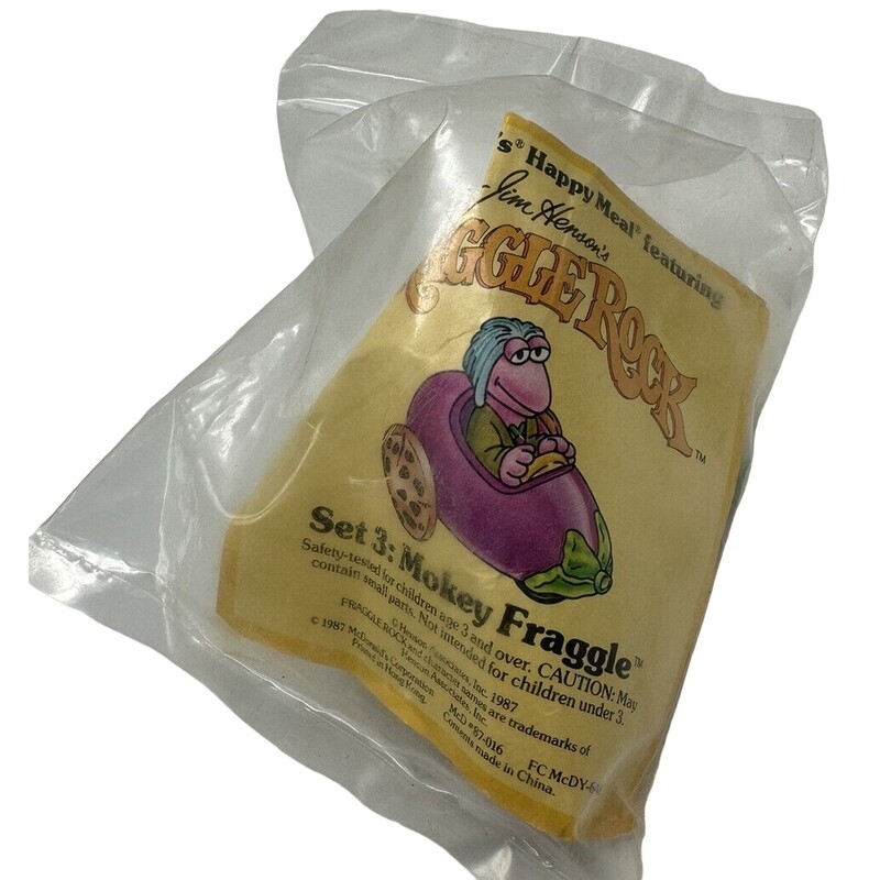 Fraggle Rock Mokey in Eggplant Vehicle McDonald&#39;s Happy Meal Toy - 1988 Mint in Package