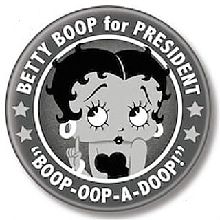 2 1/4&quot;D Betty Boop for President Pinback Button
