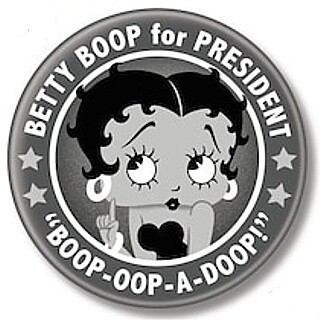 2 1/4"D Betty Boop for President Pinback Button