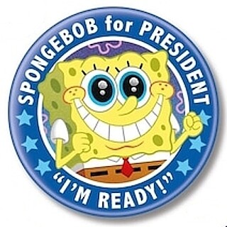 2 1/4"D SpongeBob for President Pinback Button