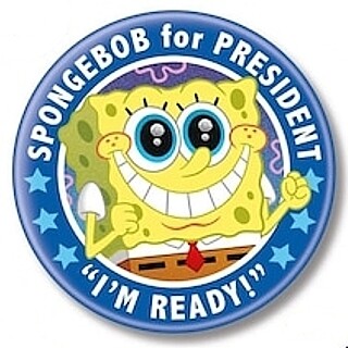 2 1/4&quot;D SpongeBob for President Pinback Button