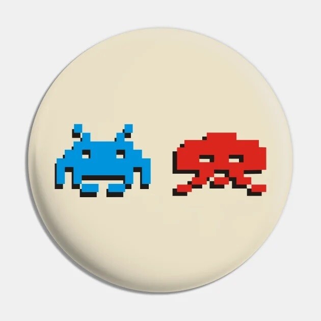 Space Invaders 2 1/4"D Pinback Button