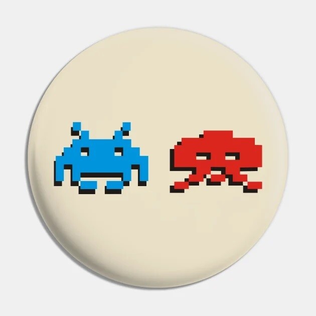 Space Invaders 2 1/4&quot;D Pinback Button