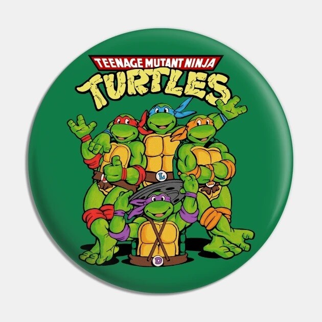 TMNT Teenage Mutant Ninja Turtles Cartoon 2 1/4&quot;D Pinback Button
