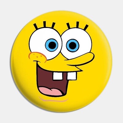 SpongeBob SquarePants Face 2 1/4"D Pinback Button